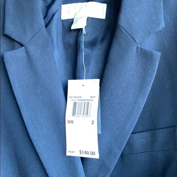 New! Michael Kors Blazer Jacket Navy Blue Size 2 - Picture 3 of 7